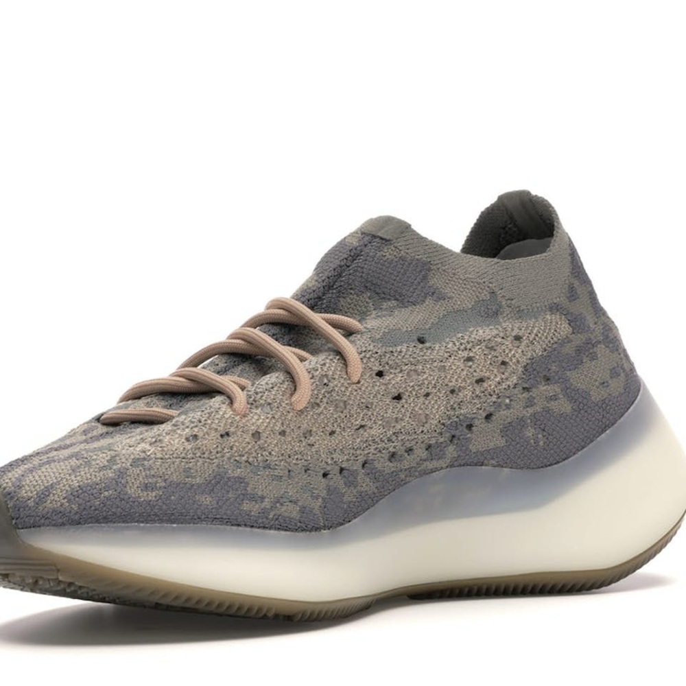 Yeezy Gray and Tan Camouflage Sneakers